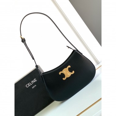 Celine Medium Tilly Bag in Shiny Calfskin-Black