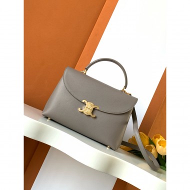 Celine Medium Nino Bag in Supple grained calfskin - Pepple Grey 