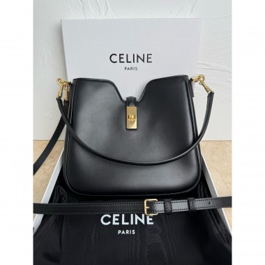 Celine Small Camille 16 Soft Bag in Smooth Calfskin- Black