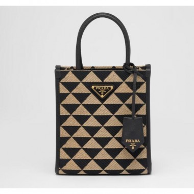Borsa Prada Symbole mini in tessuto jacquard ricamato