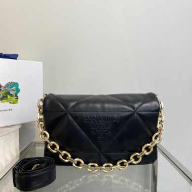 Borsa a spalla in nappa imbottita