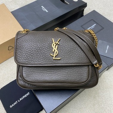 Saint Laurent Niki Medium in grained leather-Light Musk