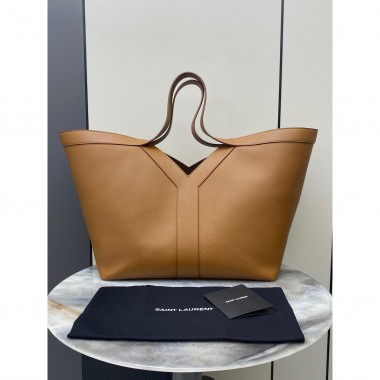 Saint Laurent Y Tote in Leather -Brick
