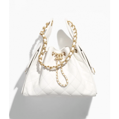 Chanel 25 Small handbag -White Caviar leather 