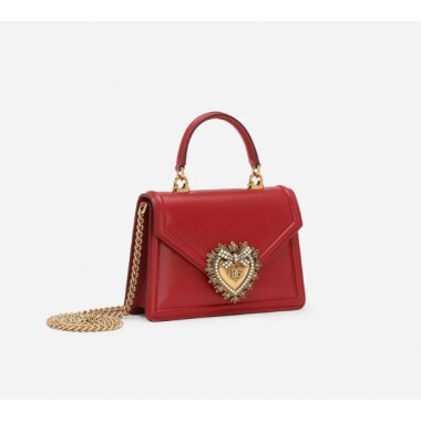 Dolce Gabbana Small Smooth Calfskin Devotion bag-Red
