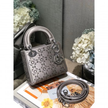 Mini Lady Dior Bag in Strass Cannage Satin