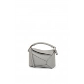 Loewe Mini Puzzle in Grained Calfskin -Ash grey