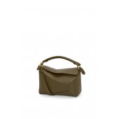 Loewe Small Puzzle in Classic Calfskin -Olive green