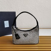 Mini borsa in raso con cristalli