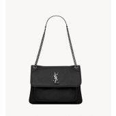 Saint Laurent Niki Medium in grained leather-Black