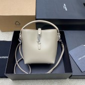 Saint Laurent LE 37 Mini in shiny leather-Beige