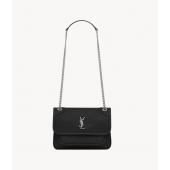 Saint Laurent Niki Bayby in grained leather-Black