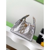 Chanel 25 Small handbag -Silver Grained leather 