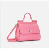 Authentic Quality-Dolce Gabbana Large Sicily Handbag in in Dauphine leather -Pink