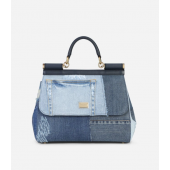 Dolce Gabbana Large Sicily Handbag in Denim- Authentic quality