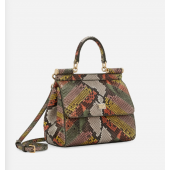 Authentic quality- Dolce Gabbana Small Sicily Handbag  in python skin