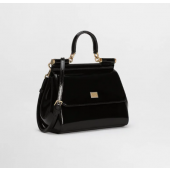 Authentic Quality- Dolce Gabbana Medium Sicily Handbag in Polished calfskin- Black
