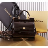 Authentic quality-Dolce Gabbana Medium Sicily Handbag in Polished calfskin -Bordeaux