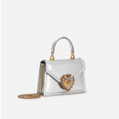 Dolce Gabbana Small Smooth Calfskin Devotion bag-Silver