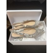 Dior Embroidery Slingback Flat, Size 40  