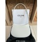Celine Medium Tilly Bag in Shiny Calfskin-White