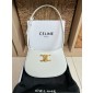Celine Medium Tilly Bag in Shiny Calfskin-White