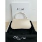 TEEN CELINE LOLA IN SHINY CALFSKIN-WHITE COTTON