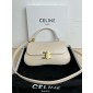TEEN CELINE LOLA IN SHINY CALFSKIN-WHITE COTTON
