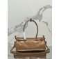 Prada SoftLux Medium Leather Tote-Cameo