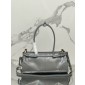 Prada SoftLux Medium Leather Tote-Grey
