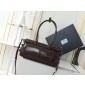 Prada SoftLux Medium Leather Tote-Dark brown