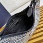 Mini borsa in raso con cristalli