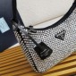 Mini borsa in raso con cristalli