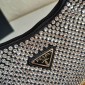 Mini borsa in raso con cristalli