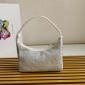 Mini borsa in raso con cristalli