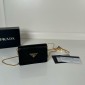 Saffiano leather card holder with shoulder strap