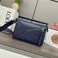 Loewe Small Puzzle in Smooth Calfskin-deep blue