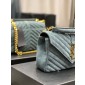 YSL Yves Saint Laurent College Medium Chain Bag in Quilted Suede