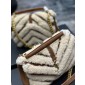 YSL Yves Saint Laurent College Medium Chain Bag in Quilted Suede and Shearling 
