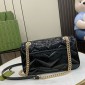 Gucci GG marmont Small Shoulder Bag- Black patent leather 
