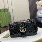 Gucci GG marmont Small Shoulder Bag- Black patent leather 