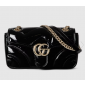 Gucci GG marmont Small Shoulder Bag- Black patent leather 