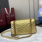 Gucci GG marmont Small Shoulder Bag- Gold leather 