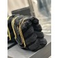 YSL Yves Saint Laurent Medium Bag in Sherling and Suede 