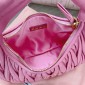 Miu Miu Wander matelassé nappa leather hobo bag-Begonia Pink