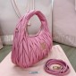 Miu Miu Wander matelassé nappa leather hobo bag-Begonia Pink