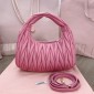 Miu Miu Wander matelassé nappa leather hobo bag-Begonia Pink