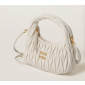 Miu Miu Wander matelassé nappa leather hobo bag-White