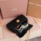 Matelassé nappa leather shoulder bag-Black