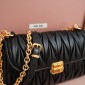 Matelassé nappa leather shoulder bag-Black